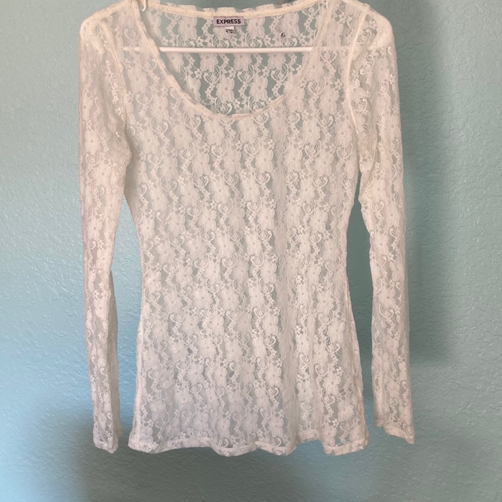 Express Long Sleeves Lace Top Size S